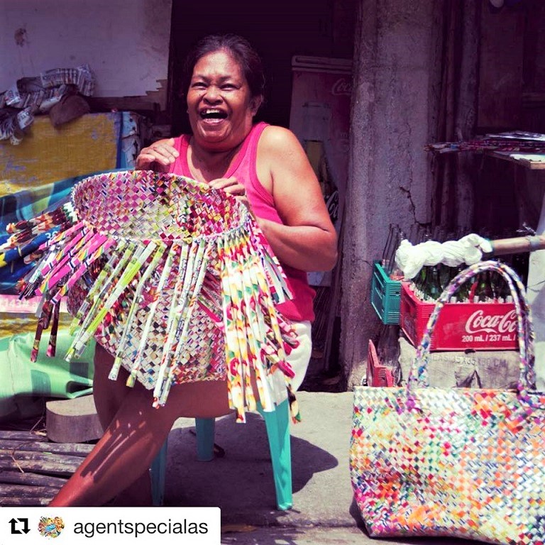 Inside Boracay: Week 7 Agentspecialas weaver, working on bags to be sold in Here & Now Boracay. Photo Credit Here & Now