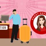 Hotel Front Desk Agent looking bemused by a guest talking on his phone whilst checking in. Article 10 Things Front Desk Agents Wish They Could Tell You by MY RANGGO Hospitality Magazine