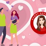 man and woman standing inside a white outlined heart, with a pink background. Article 10 Signs You Are Dating A Hotelier by MY RANGGO Hospitality Magazine