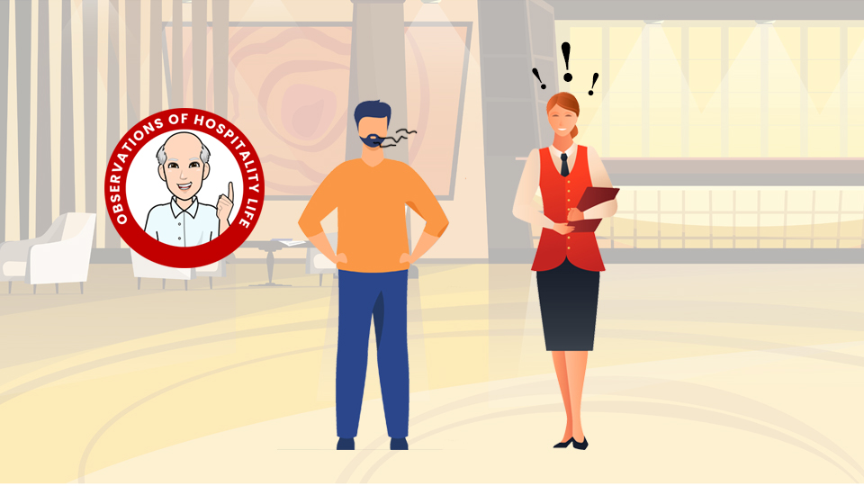 Angry Hotel Guest talking to a Hotelier in a hotel lobby. I Want To Speak To Your Supervisor by MY RANGGO Hospitality Magazine