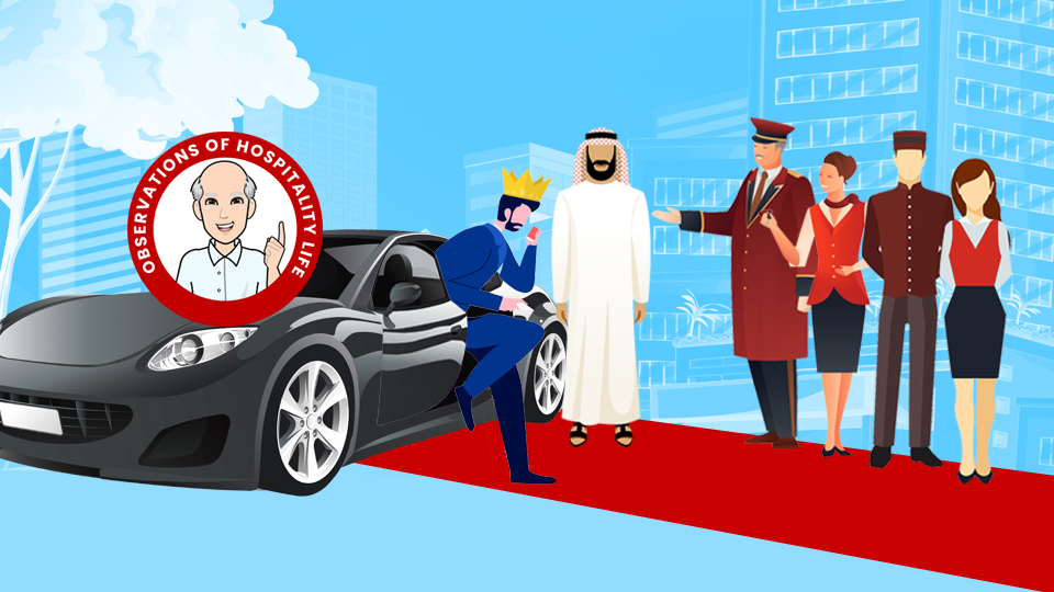 Royalty Stepping out of a car, hoteliers lined up along a red carpet waiting to greet hiim. Article Royal Hotel Visits by MY RANGGO Hospitality Magazine