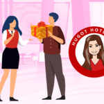 Hotelier receiving a gift from her boyfriend. Article Perfect Christmas Gifts for Hoteliers by MY RANGGO Hospitality Magazine