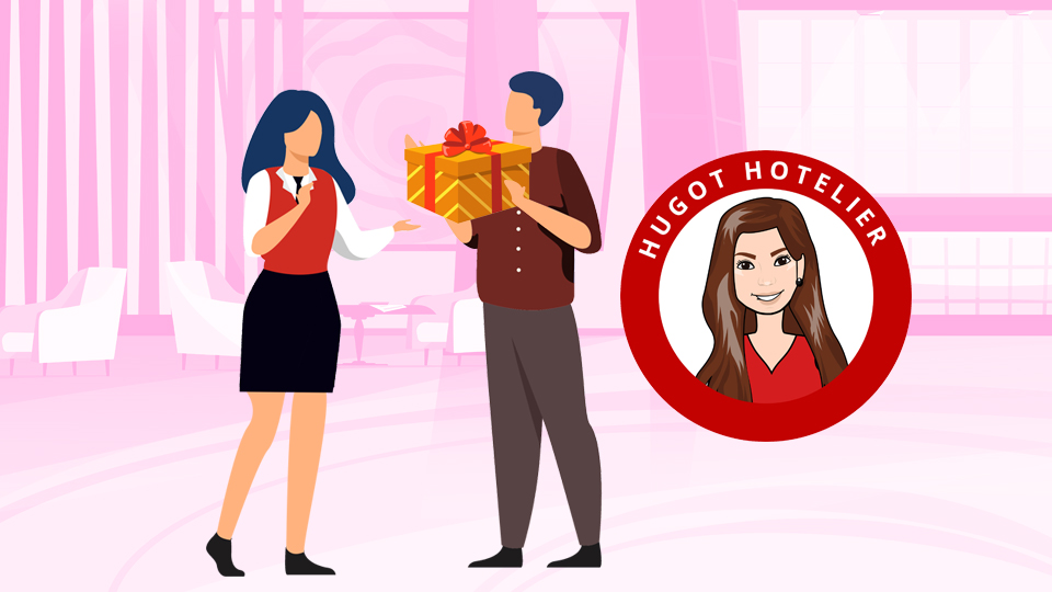 Hotelier receiving a gift from her boyfriend. Article Perfect Christmas Gifts for Hoteliers by MY RANGGO Hospitality Magazine