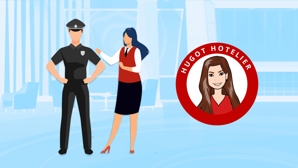 A hotelier standing next to a Security Officer. Article Hospitality Safety Tips by MY RANGGO Hospitality Magazine Philippines