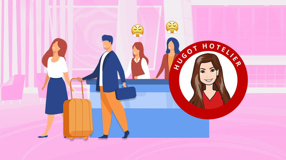 Off duty Hotelier walking away from Front Desk having upset the Officers 5 Hotelier Commandments by MY RANGGO Hospitality Magazine Philippines