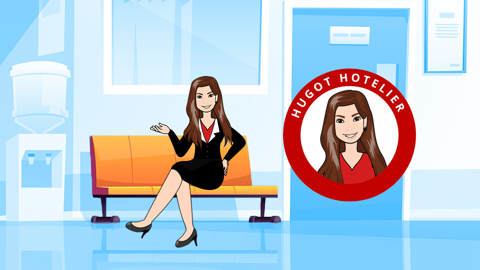 Hugot Hotelier avatar dressed in a suit sitting down on a bench outside an Interview Room. Hotel Interview Dress Code: Get Hired Series (Part 2) By MY RANGGO Hospitality Magazine Philippines