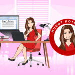 Resume No-No's an illustration of Hugot Hotelier sitting at a computer writing a resume, with a pink background. MY RANGGO Hospitality Magazine Philippines