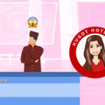 Hotelier standing at Front Desk with the shocked emoji above his head. Article 20 Shocking Hotelier Moments by MY RANGGO Hospitality Magazine