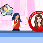 Hotelier at Front Desk thinking about her sick child at home