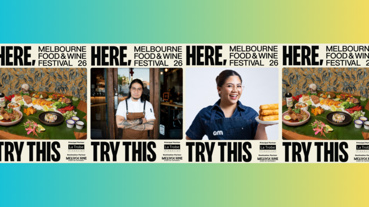 Banner Poster featuring Filipino Food Creators Abi Marquez and Chef Morris Danzen Catanghal and the Melbourne Food and Wine Festival 2026